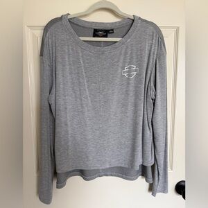 Harley Davidson Gray Long Sleeve Top